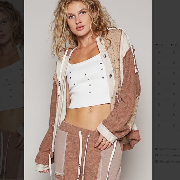 POL “ Chicago 2 “  POL Quilted Thermal Jacket with Waist String and Hood SR73 - Picture 2 of 6